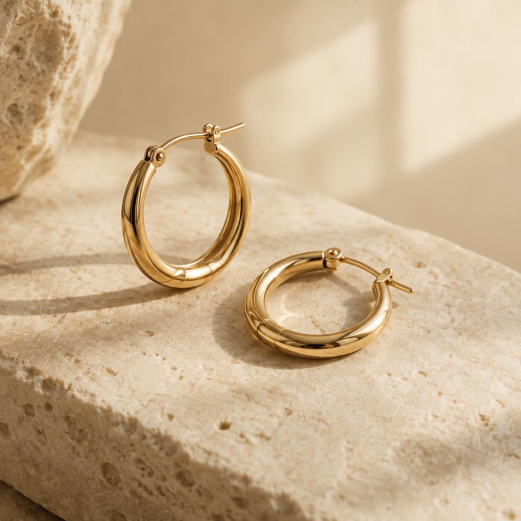 Gold earrings