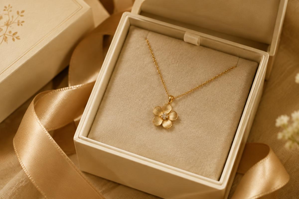 OHMEIN gift box with flower necklace